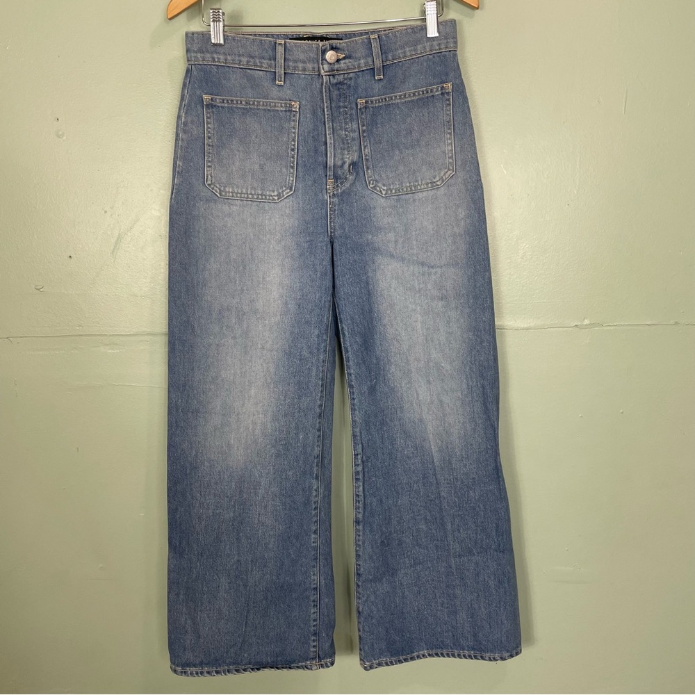 Veronica Beard Jeans Grant Wide Leg Extra High Rise Blue Women Sz 29 Loose - Picture 2 of 11